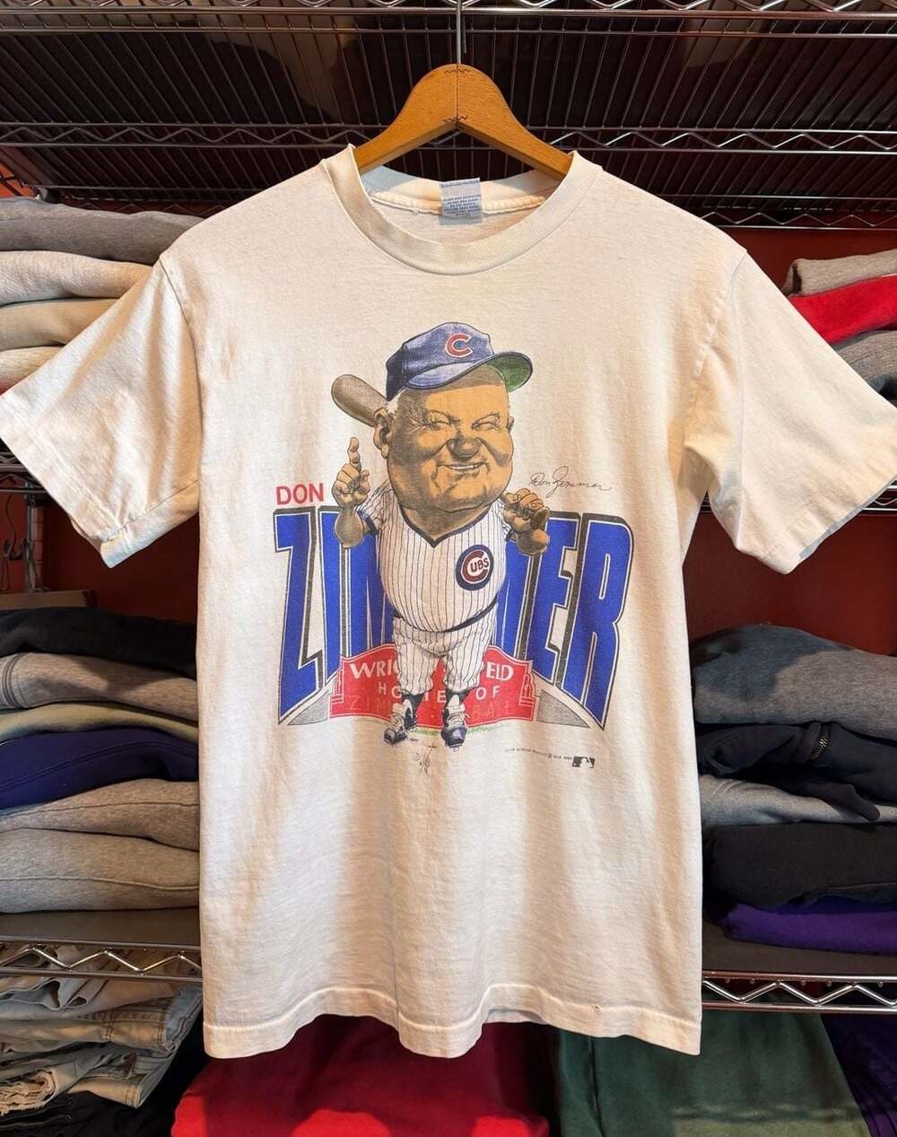 Salem Sportswear Don Zimmer Chicago Cubs T-Shirt Size M White